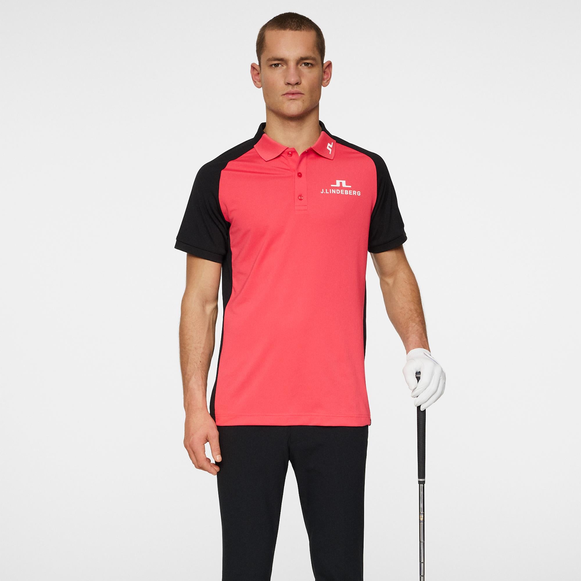 J Lindeberg Masters Calle Tour Mens Golf Polo Shirt Masters 25 Pink